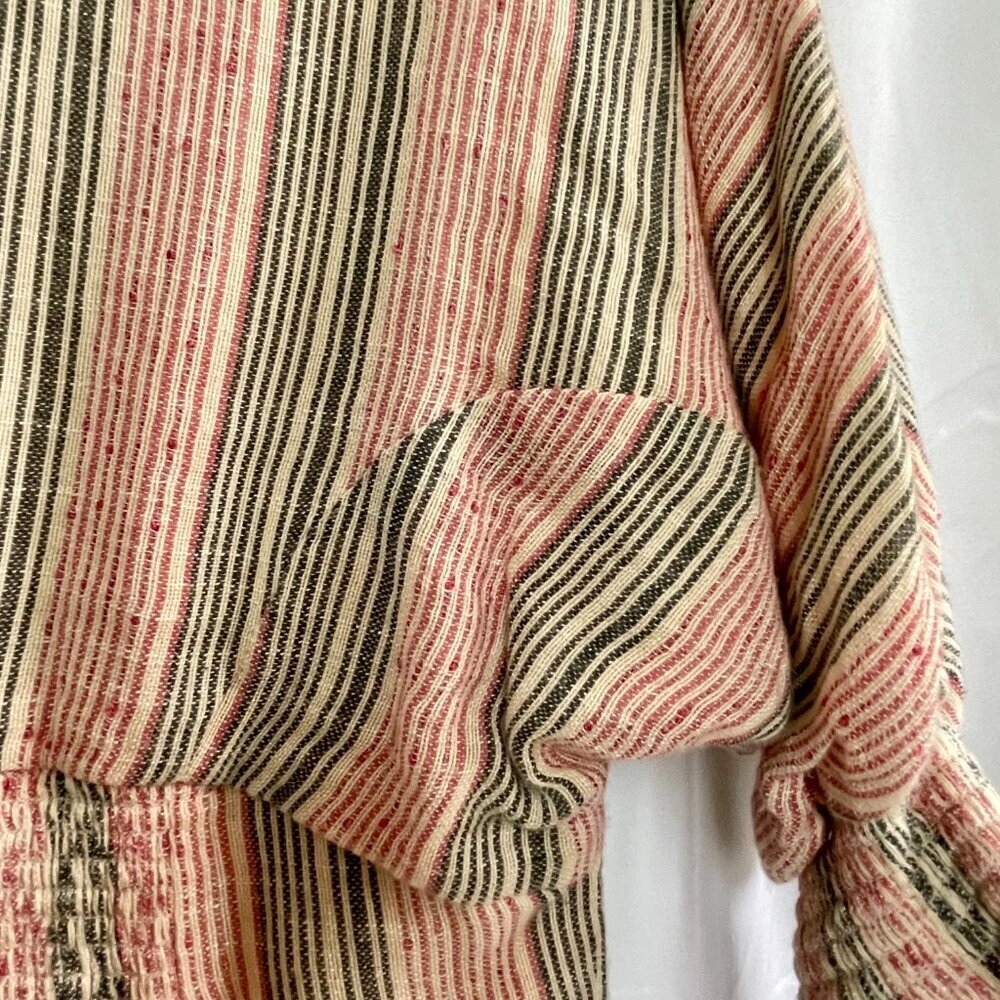 THML Anthropologie Smocked A-Line Striped Midi Dress Cottagecore Sz S - Picture 7 of 16